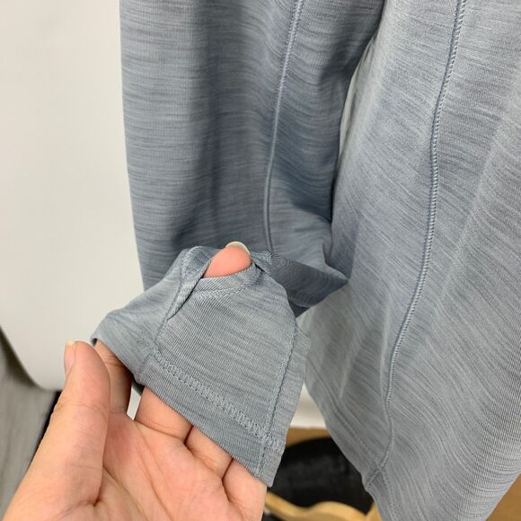 Under Armour Shirt Women XL Extra Large Gray Mint Micro Fleece Raglan Thumbhole - Picture 4 of 14